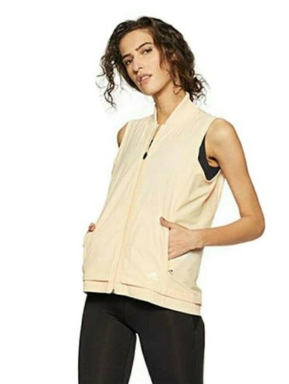 ADIDAS Ultra Energy Womens Ivory Lightweight Running Sport Reflective Vest Sz S